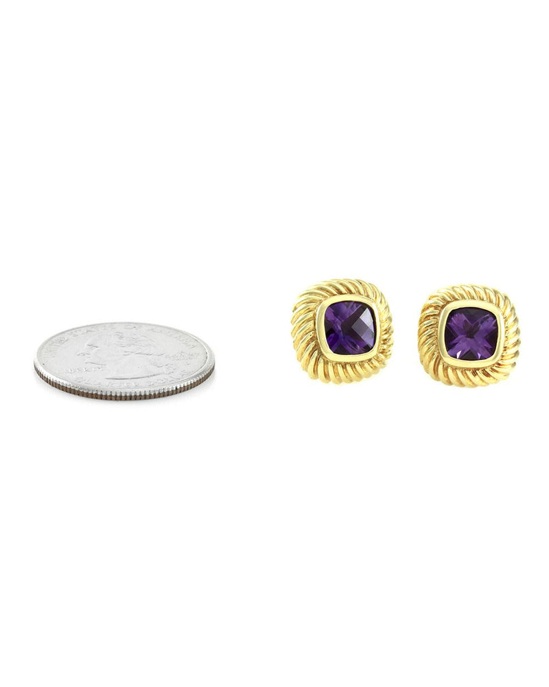 David Yurman Cable Amethyst Cushion Earrings