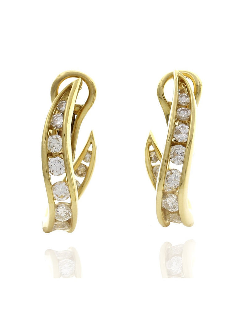 Jose Hess Twisted J Diamond Earrings