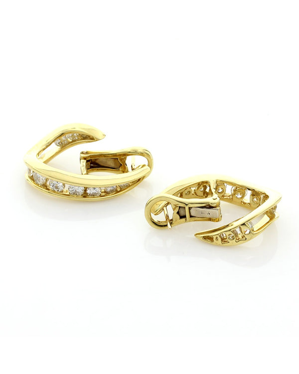 Jose Hess Twisted J Diamond Earrings