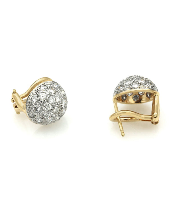 Diamond Pave Small Dome Earrings