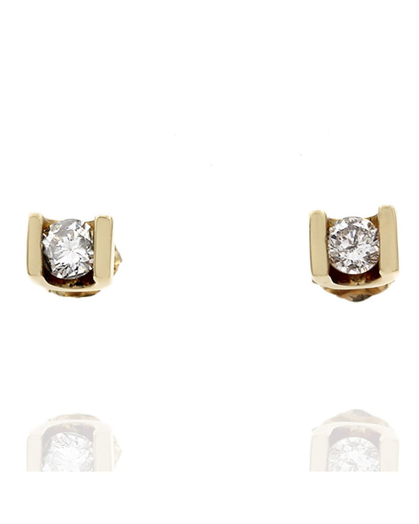 14KY Channel Set Diamond Studs