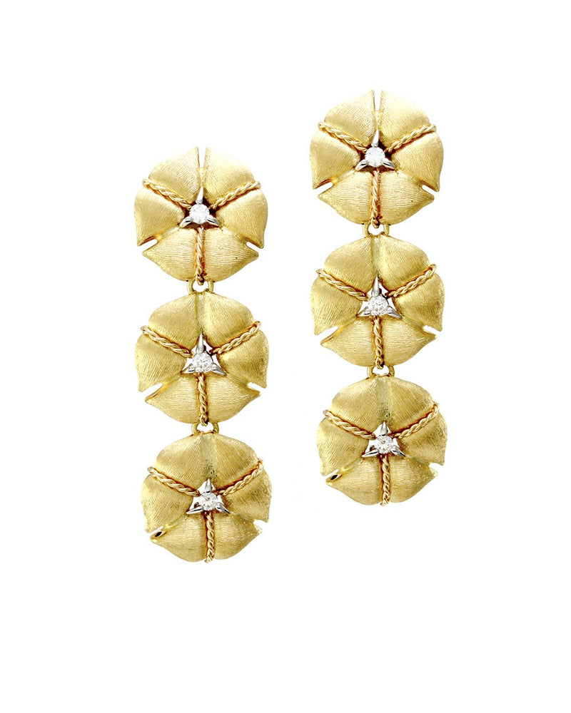 Nanis Amarcord Collection Diamond Flower Drop Earrings