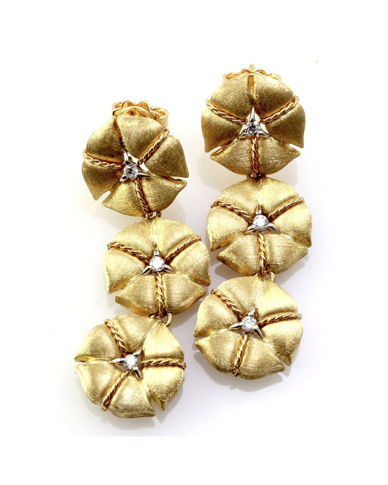 Nanis Amarcord Collection Diamond Flower Drop Earrings