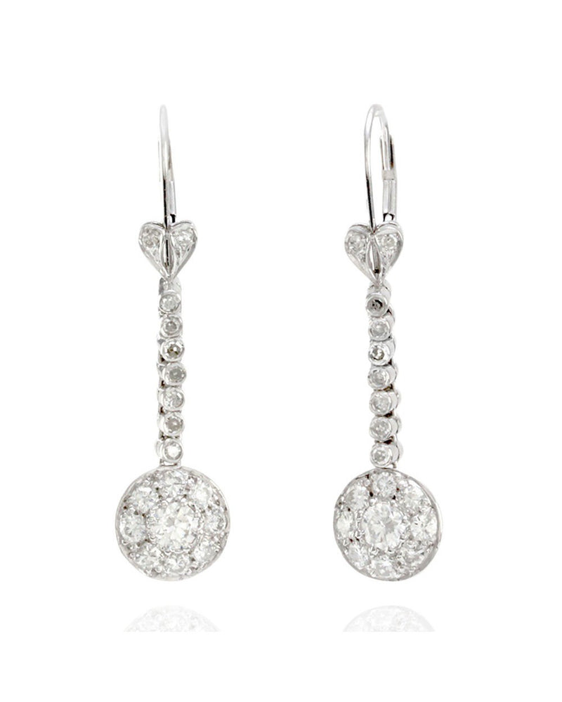 Diamond Cluster Dangle Earrings