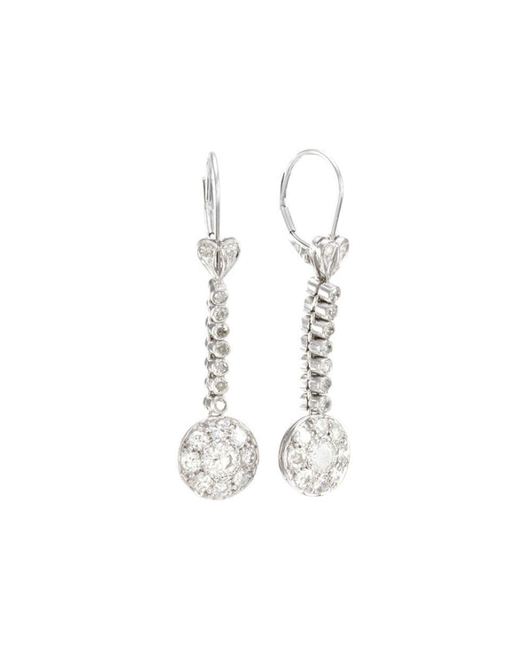 Diamond Cluster Dangle Earrings