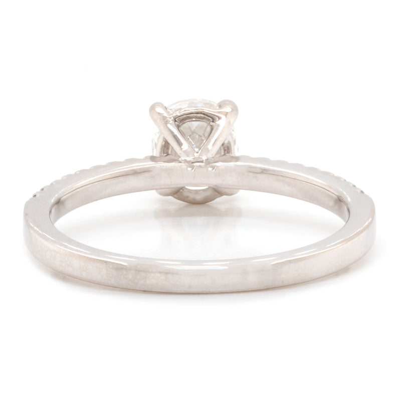 14 Karat White Gold 1.00ct Oval Diamond Engagement Ring