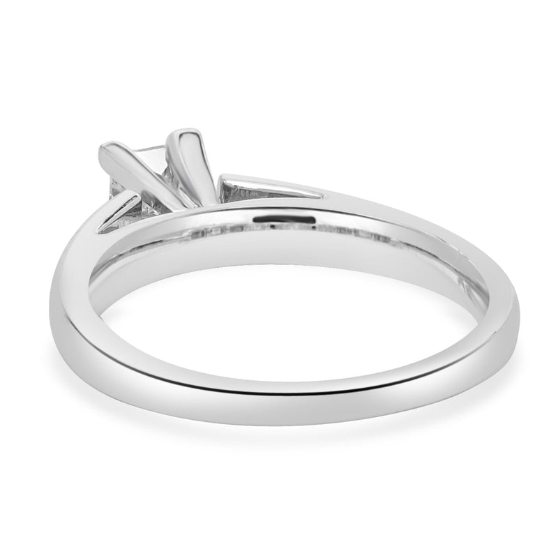 14 Karat White Gold & Platinum Princess Cut Diamond Engagement Ring