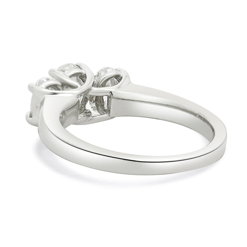 Platinum Three Oval Diamond Band