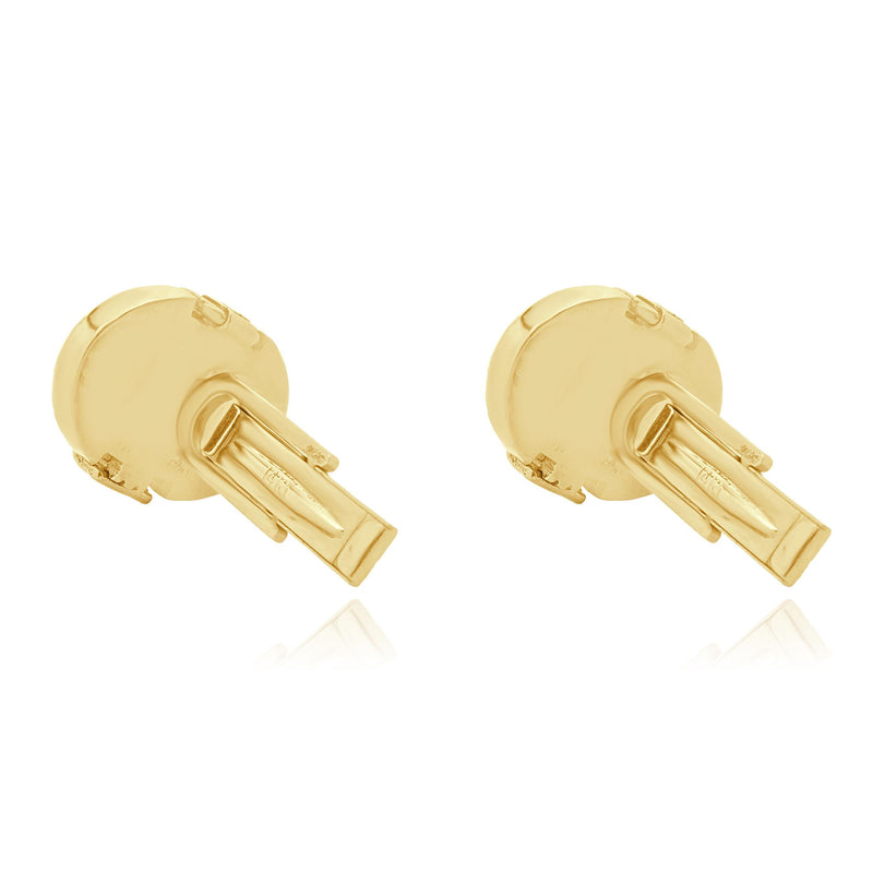 14 Karat Yellow Gold Diamond Cufflinks
