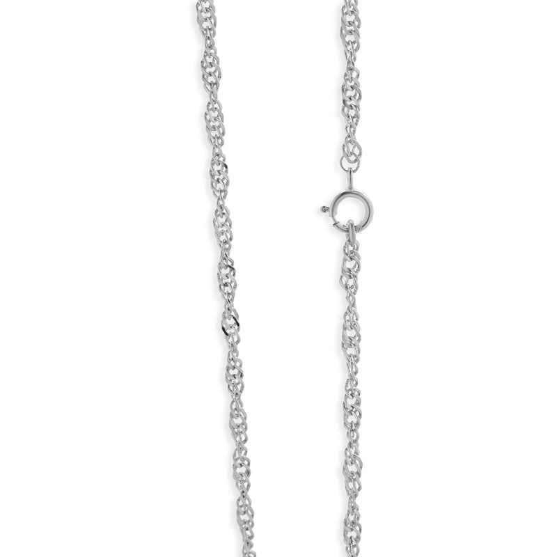 14 Karat White Gold Diamond Cross Necklace