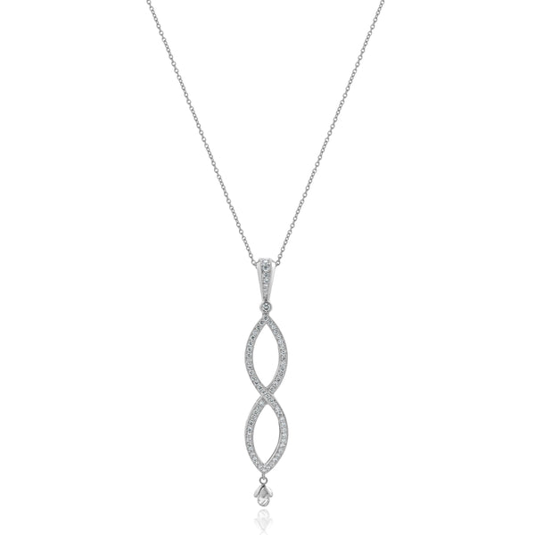 Michael Beaudry Platinum Diamond Infinity Crossover Necklace
