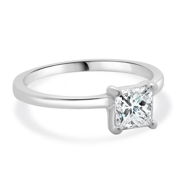 14 Karat White Gold Princess Cut Diamond Engagement Ring
