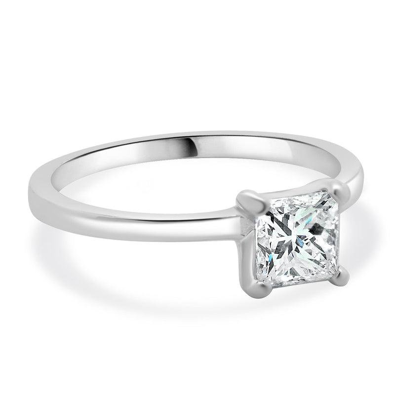 14 Karat White Gold Princess Cut Diamond Engagement Ring
