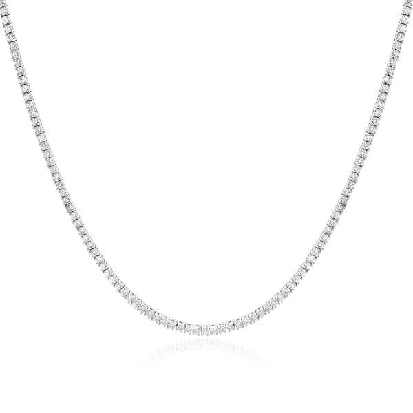 14 Karat White Gold Diamond Tennis Necklace
