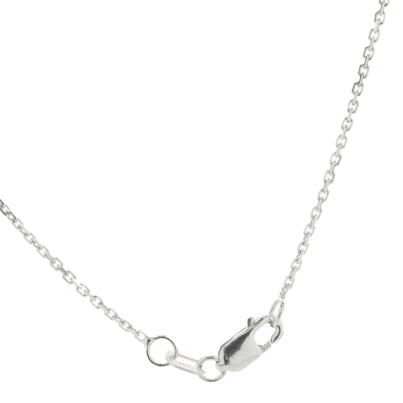 14 Karat White Gold Princess Cut Diamond Halo Necklace