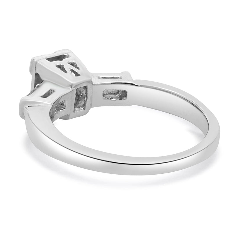 Platinum Emerald Cut Diamond Engagement Ring