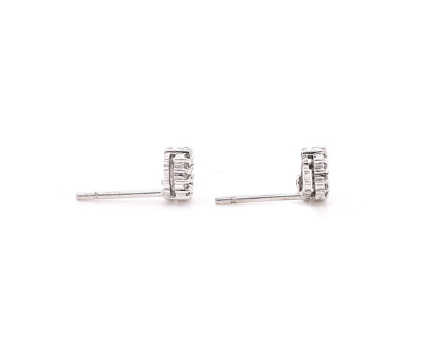 Roberto Coin 18 Karat White Gold Diamond Circle Stud Earrings
