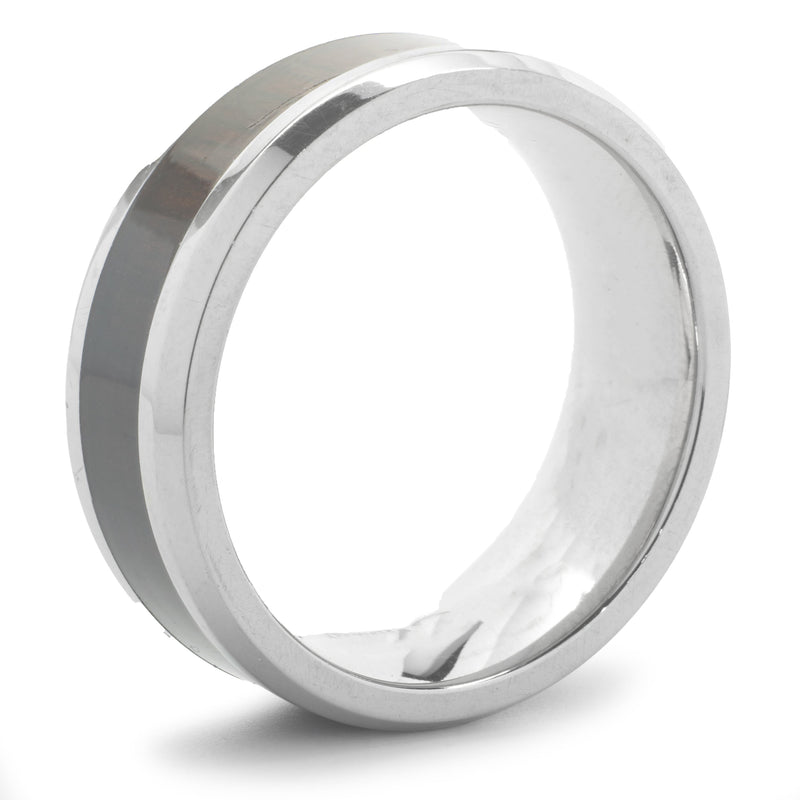 Stainless Steel 8MM Wood Inlay Band – E.D. Marshall Jewelers™