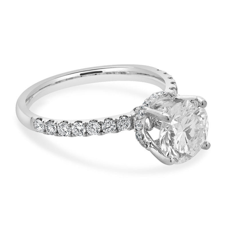 18 Karat White Gold Round Diamond Engagement Ring
