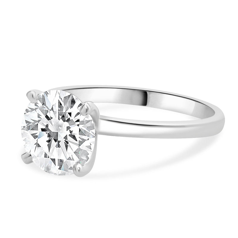 14 Karat White Gold Round Brilliant Cut Diamond Engagement Ring