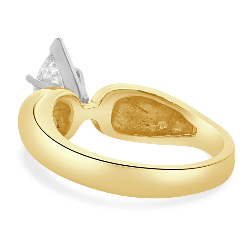 18 Karat Yellow Gold Marquise Cut Diamond Engagement Ring