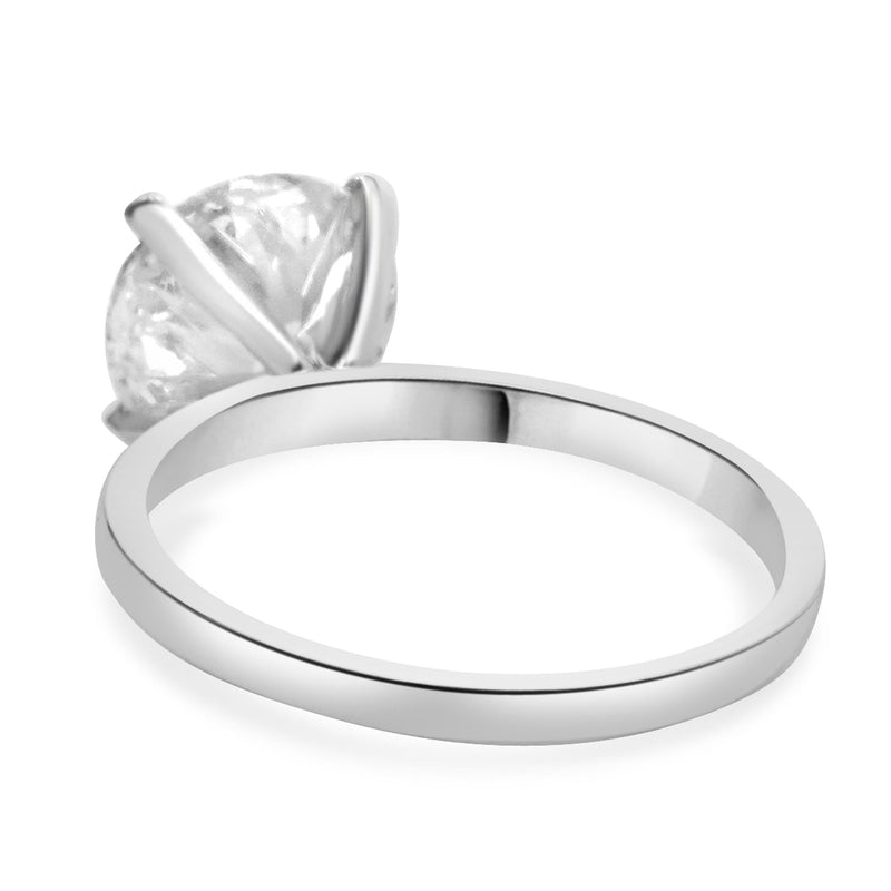 14 Karat White Gold Round Brilliant Cut Diamond Engagement Ring