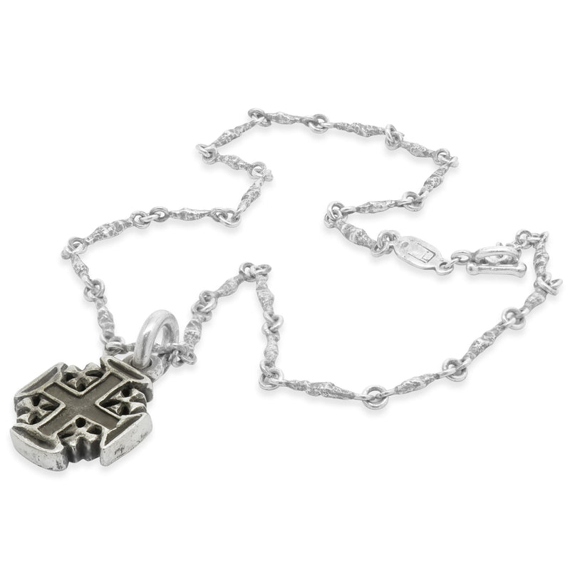 Lee Brevard Sterling Silver Old Money Chain Cross Charm Necklace