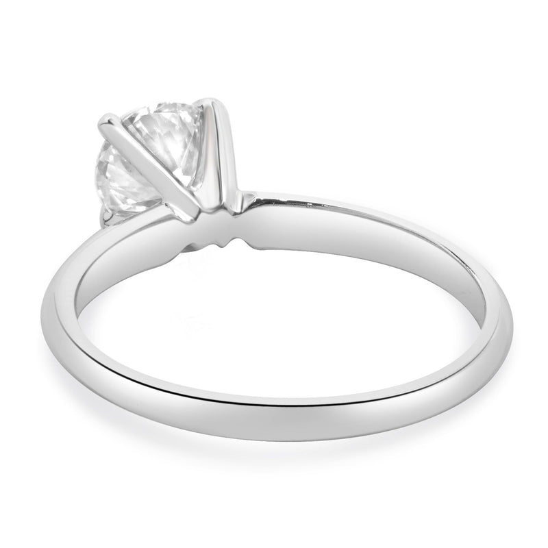 14 Karat White Gold Round Brilliant Cut Diamond Engagement Ring