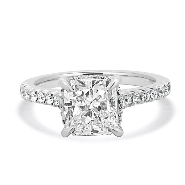 14 Karat White Gold Radiant Cut Diamond Engagement Ring
