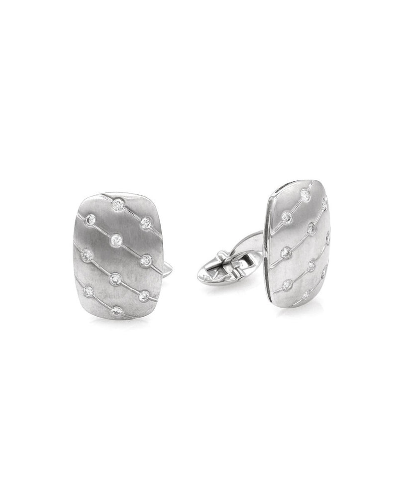 Flush Diamond Satin Gold Cufflinks