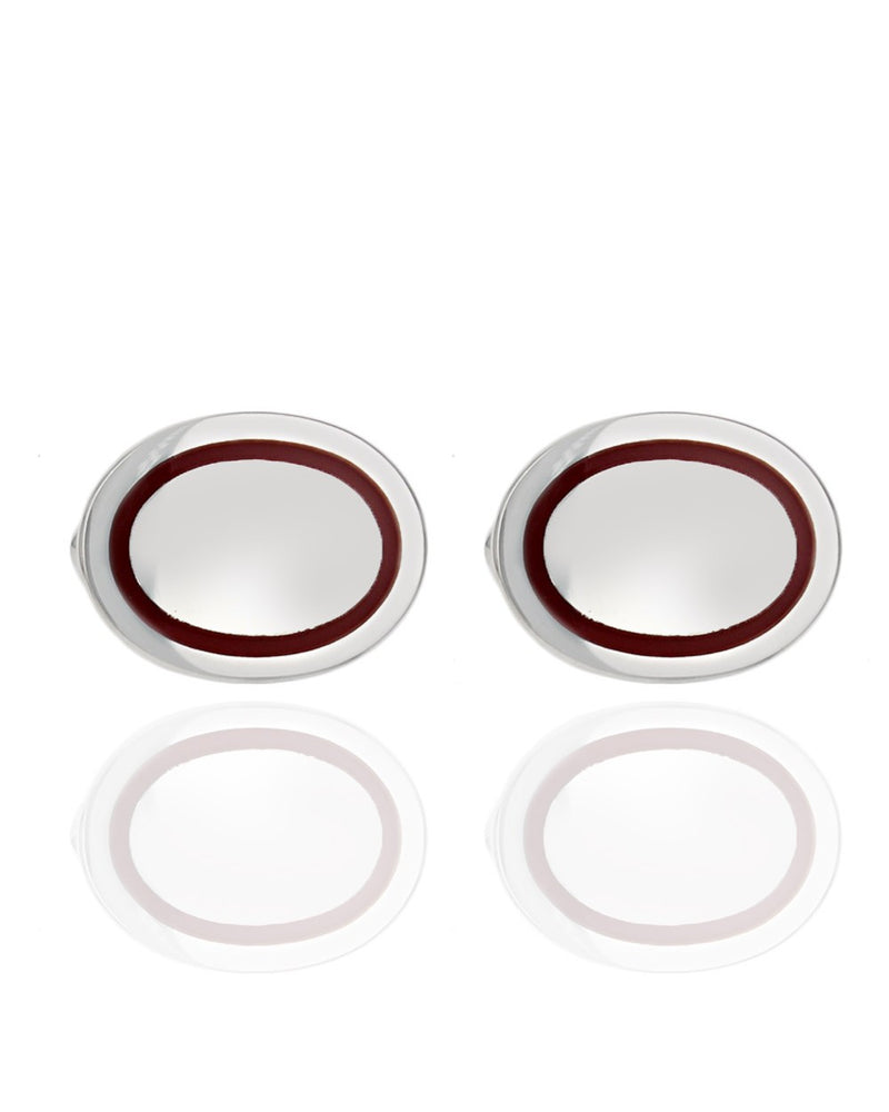 Red Enamel Cufflinks in Sterling Silver