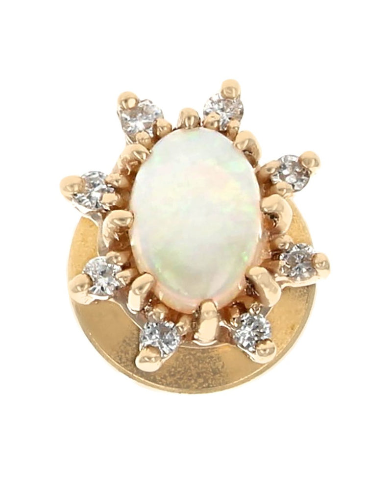 Opal and Diamond Halo Tie Tack