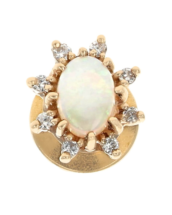 Opal and Diamond Halo Tie Tack