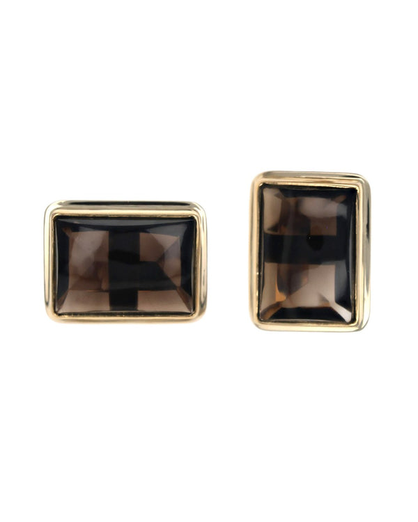 Smoky Quartz Cufflinks in Yellow Gold