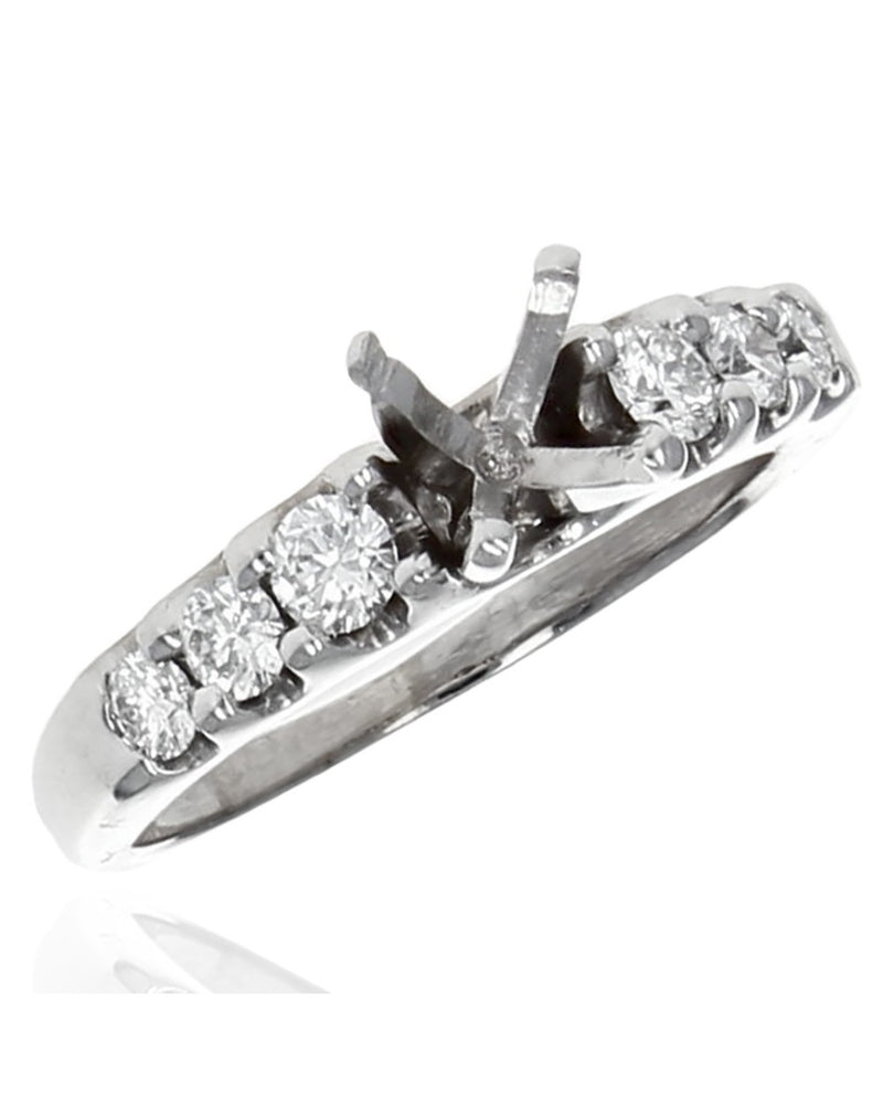 6 Stone Diamond Semi Ring Mounting