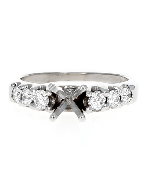 6 Stone Diamond Semi Ring Mounting