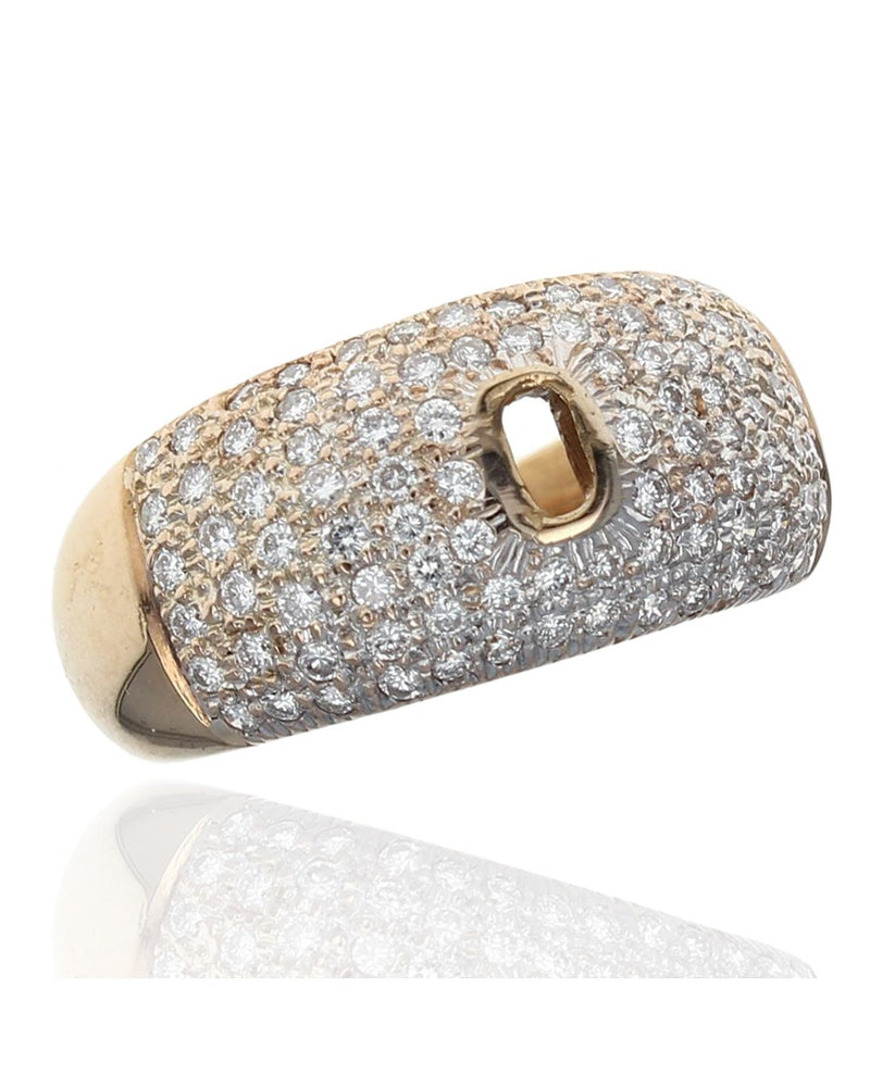 Diamond Pave Dome Semi Mounting Ring