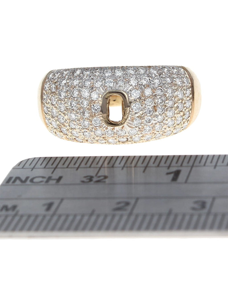 Diamond Pave Dome Semi Mounting Ring