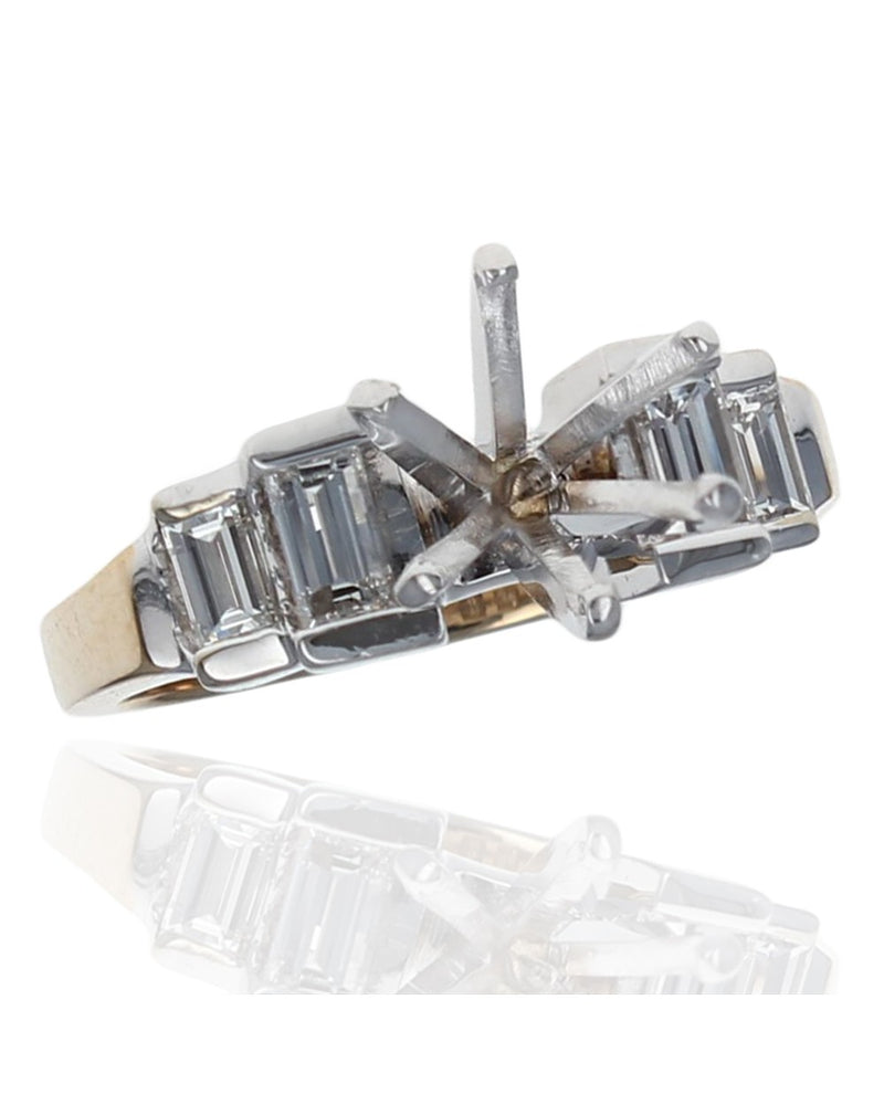 Baguette Diamond Semi Mount Ring