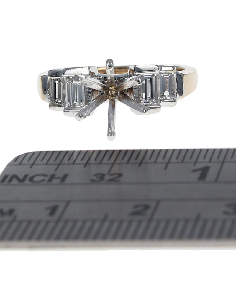 Baguette Diamond Semi Mount Ring