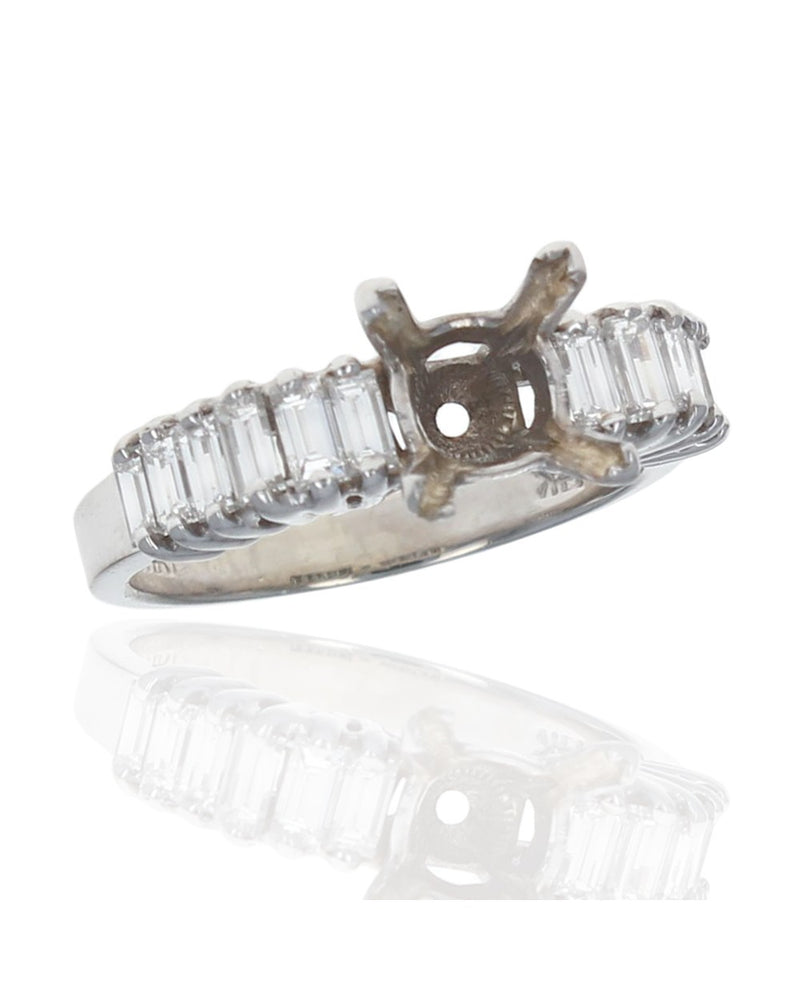 Baguette Diamond Semi Mount Ring