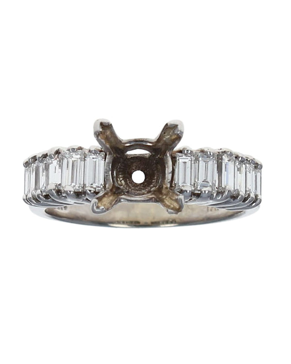 Baguette Diamond Semi Mount Ring