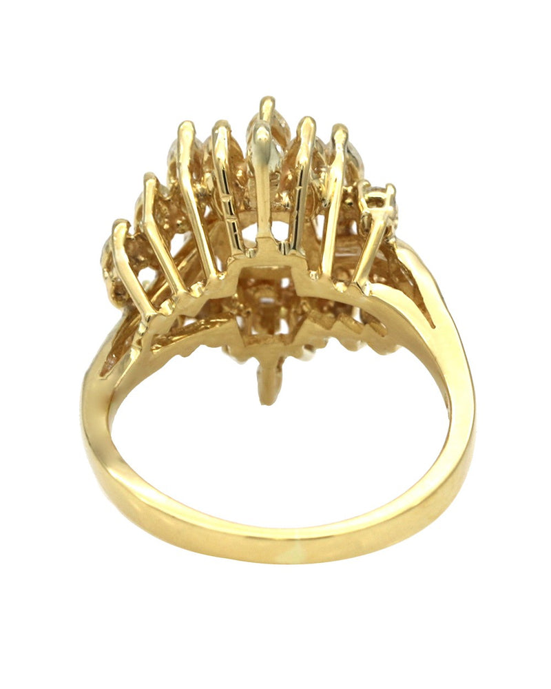 Marquise, Round and Baguette Diamond Semi Mounting