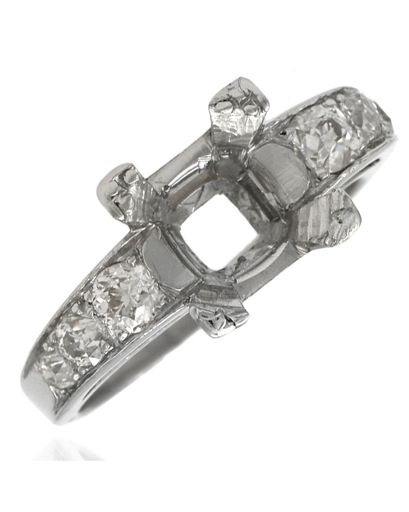 European Cut Diamond Mounting in Platinum