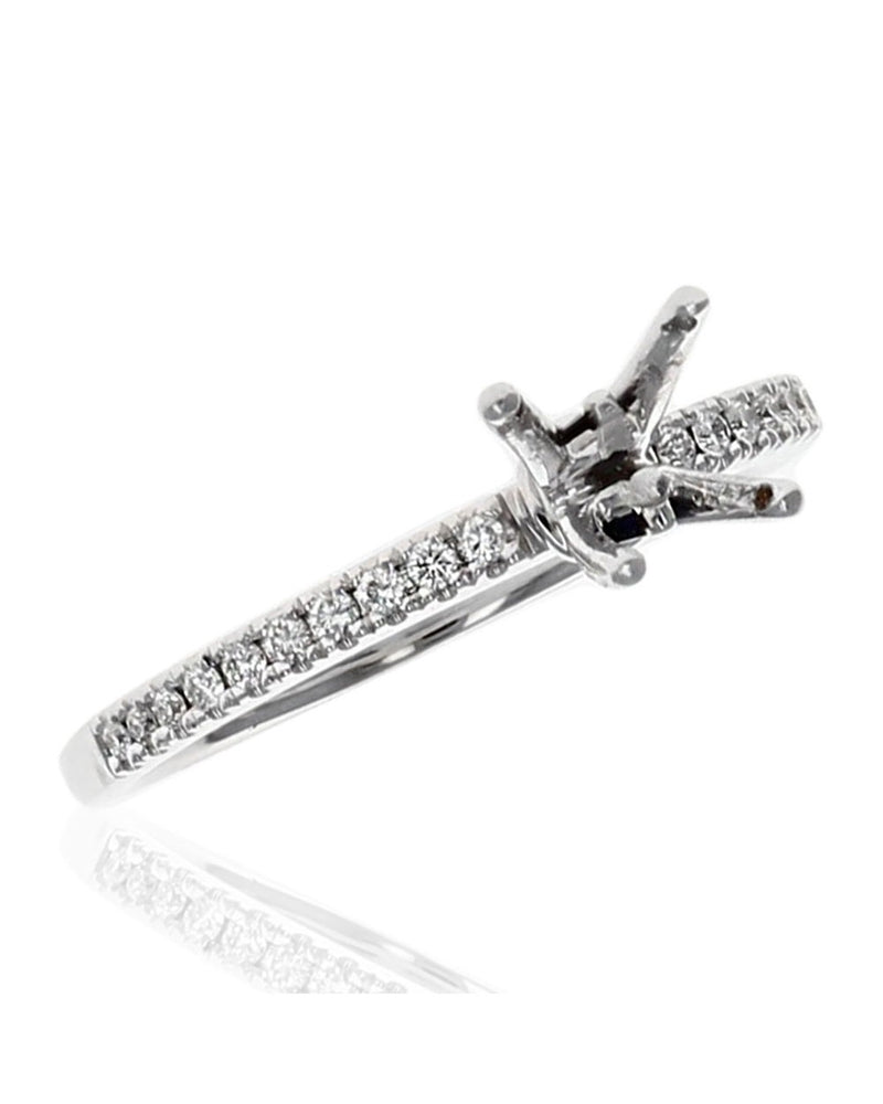 Diamond Semi Mount Ring in White Gold