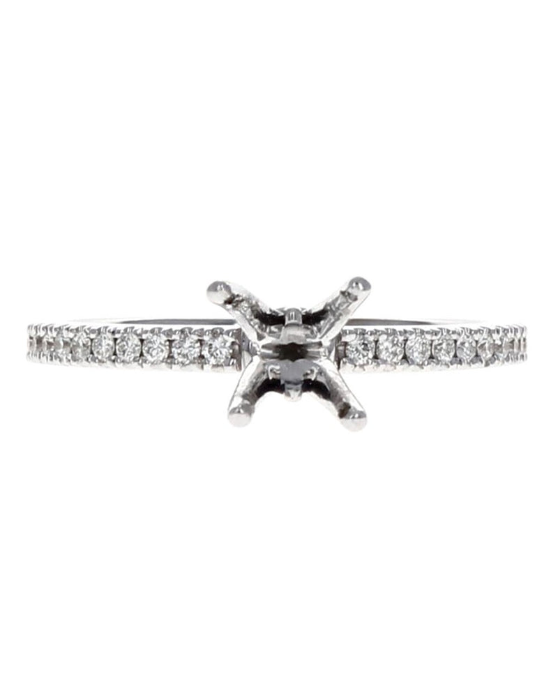 Diamond Semi Mount Ring in White Gold