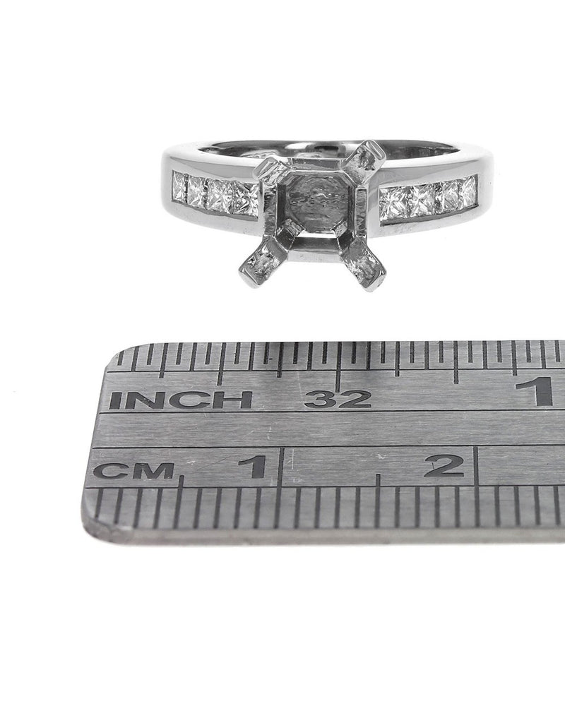 Diamond Semi Mounting Ring in Platinum