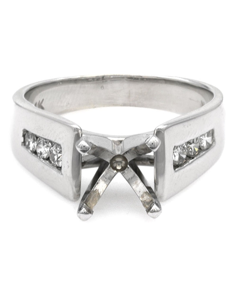 Diamond Semi Mounting in White Gold