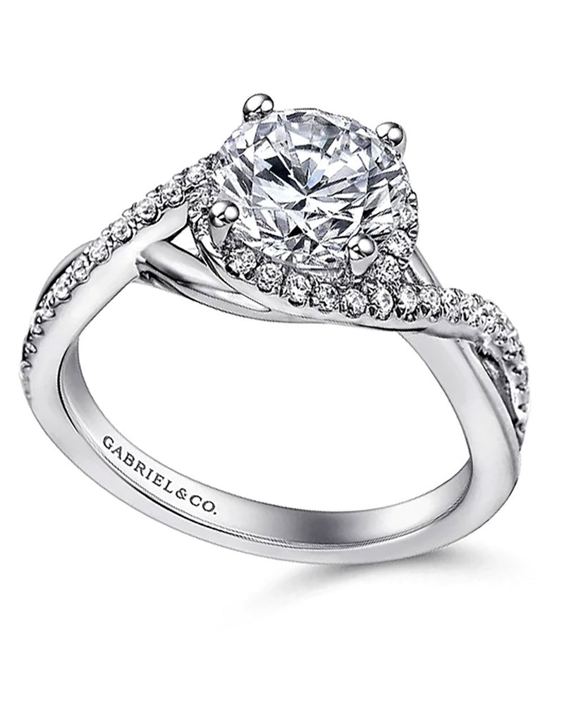 Gabriel & Co. Contemporary Collection Diamond Crossover Halo Semi Mount