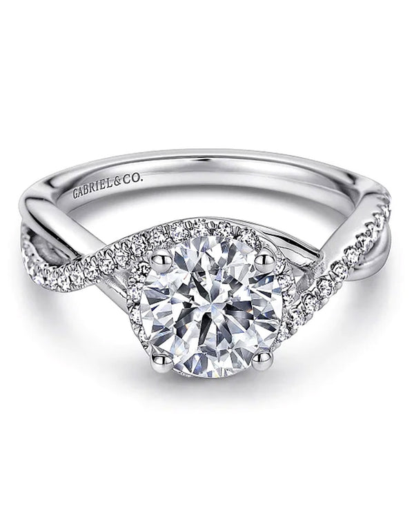 Gabriel & Co. Contemporary Collection Diamond Crossover Halo Semi Mount